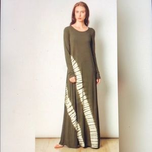 Olive tie dye maxi dress